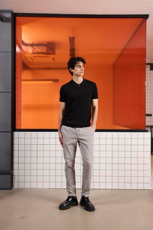 GMG Firenze-Polo Yaka Fermuarlı Slim Fit Triko Erkek Kazak-KAZAK-8-Milagron.com