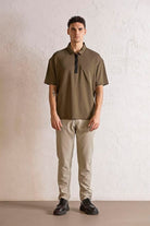 GMG Firenze-Polo Yaka Patı Fermuarlı Cepli Erkek T Shirt-KISA KOL-11-Milagron.com