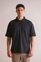 GMG Firenze-Polo Yaka Patı Fermuarlı Cepli Erkek T Shirt-KISA KOL-9-Milagron.com
