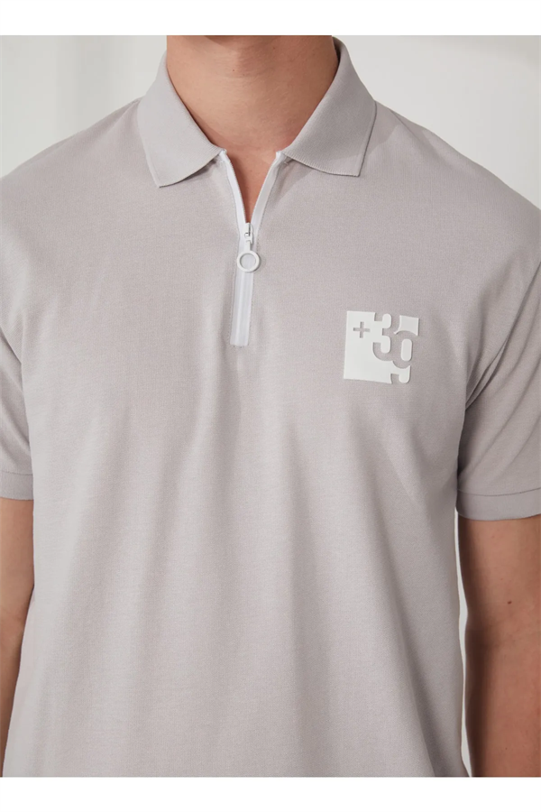 Polo Yaka Patı Su Geçirmez Fermuarlı Erkek T-Shirt