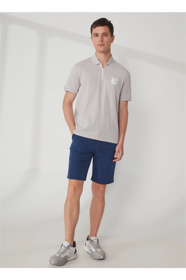 Polo Yaka Patı Su Geçirmez Fermuarlı Erkek T-Shirt