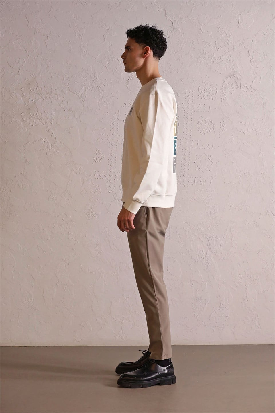 GMG Firenze-Bisiklet Yaka Sırtı Ve Göğsü Baskılı Erkek Sweatshirt-Sweatshirts & Hoodies-2-Milagron.com