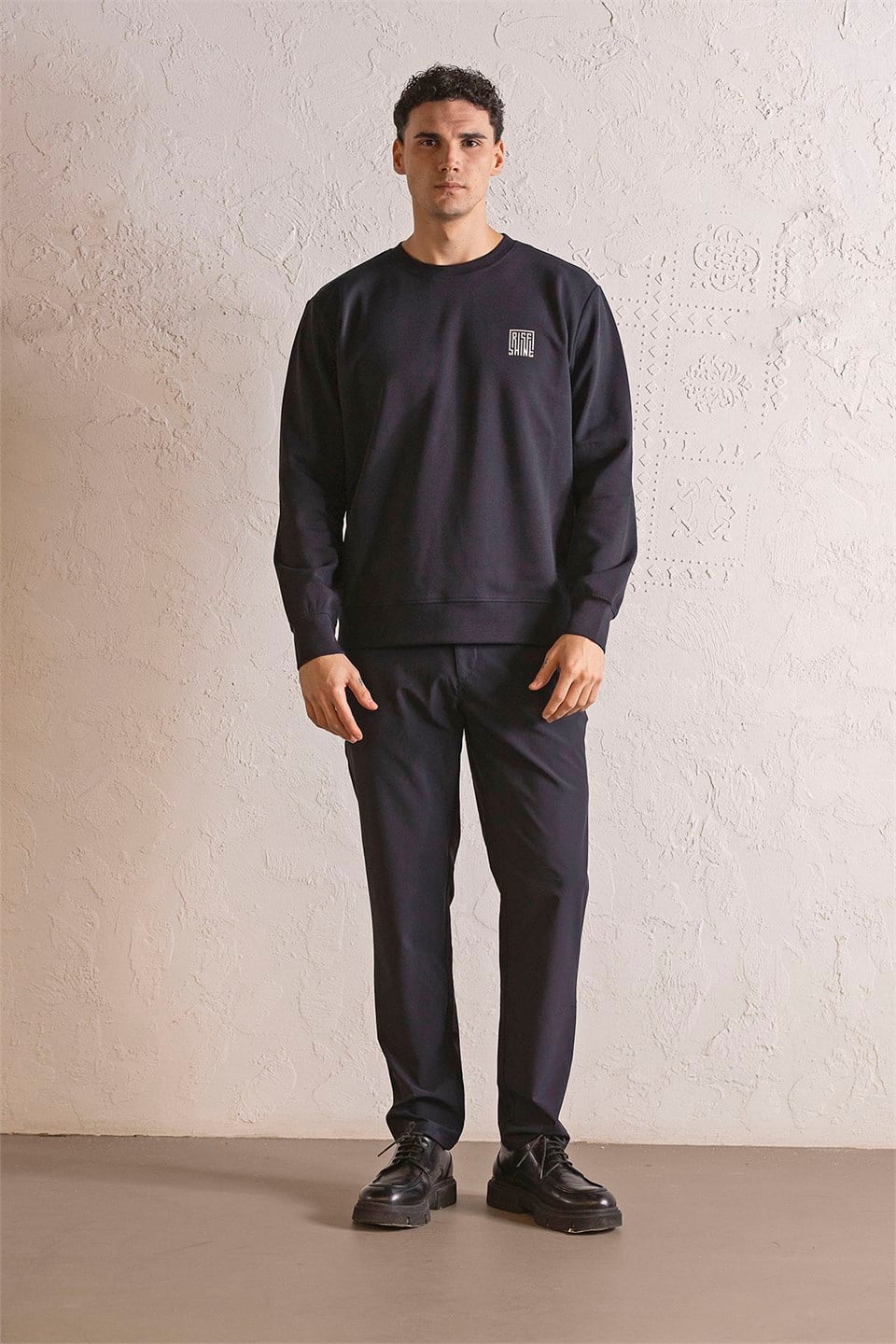 GMG Firenze-Bisiklet Yaka Sırtı Ve Göğsü Baskılı Erkek Sweatshirt-Sweatshirts & Hoodies-1-Milagron.com