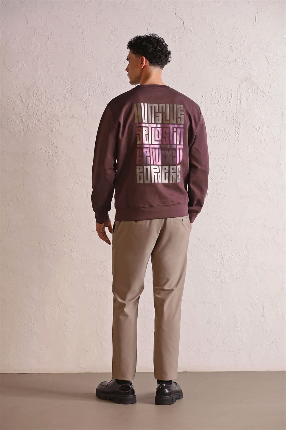 GMG Firenze-Bisiklet Yaka Sırtı Ve Göğsü Baskılı Erkek Sweatshirt-Sweatshirts & Hoodies-3-Milagron.com