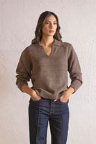 GMG Firenze-Regular Fit Apaj Yaka Kadın Tirko Kazak-KAZAK-4-Milagron.com