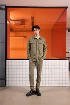GMG Firenze-Regular Fit Moleskin Kumaş Erkek Dış Gömlek-SWEAT MONT-2-Milagron.com