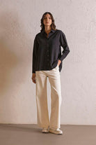 GMG Firenze-Regular Fit Siyah Kadın Gömlek-GÖMLEK-2-Milagron.com