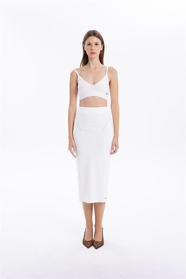 GMG Firenze-Slim Fit Basic Midi Boy Kadın Triko Etek-ETEK-12-Milagron.com