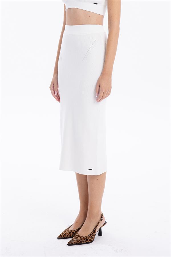 GMG Firenze-Slim Fit Basic Midi Boy Kadın Triko Etek-ETEK-9-Milagron.com