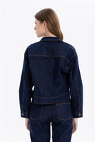 Slim Fit Cepli Denim Kadın Ceket