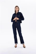 Slim Fit Cepli Denim Kadın Ceket