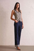 GMG Firenze-Straight Fit Dikiş Detaylı Denim Kadın Pantolon-DENİM PANTOLON-1-Milagron.com
