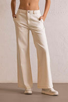 GMG Firenze-Wide Leg Ekru Denim Pantolon-DENİM PANTOLON-2-Milagron.com