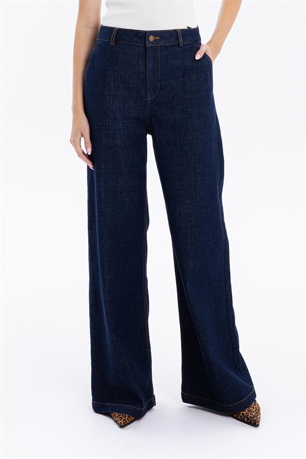 GMG Firenze-Yüksek Bel Wide Leg Bol Paça Denim Kadın Jean Pantolon-//Özel Fi̇yatlar-1-Milagron.com