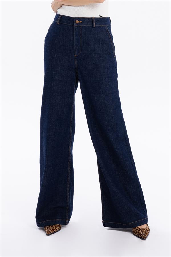 GMG Firenze-Yüksek Bel Wide Leg Bol Paça Denim Kadın Jean Pantolon-//Özel Fi̇yatlar-3-Milagron.com