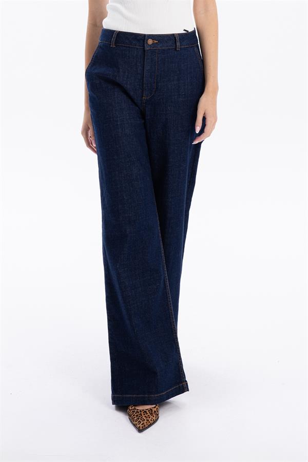 GMG Firenze-Yüksek Bel Wide Leg Bol Paça Denim Kadın Jean Pantolon-//Özel Fi̇yatlar-4-Milagron.com