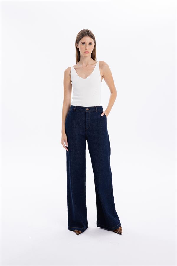 GMG Firenze-Yüksek Bel Wide Leg Bol Paça Denim Kadın Jean Pantolon-//Özel Fi̇yatlar-9-Milagron.com