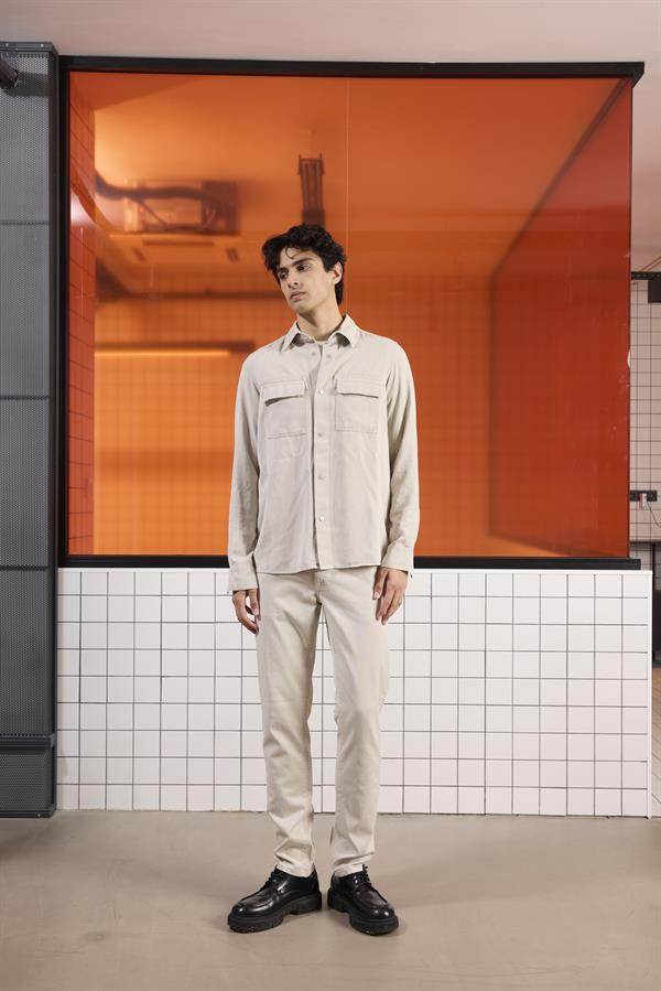 GMG Firenze-çıtçıtlı Regular Fit Yıkama Desenli Erkek Gömlek-GÖMLEK-7-Milagron.com