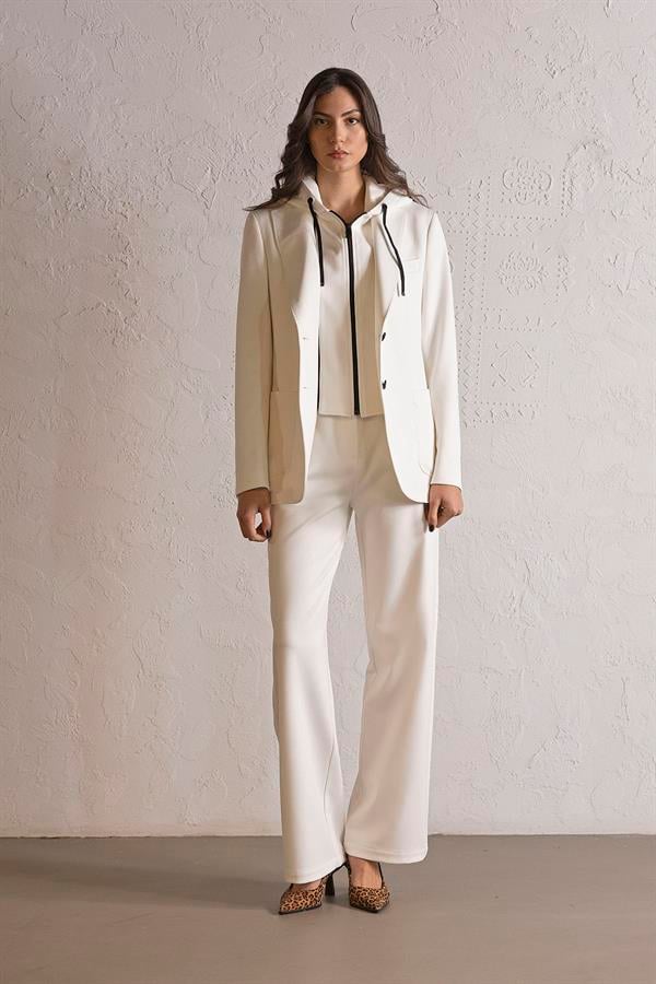 GMG Firenze-Çkma Mostralı Kapüşonlu Kadın Ceket-BLAZER CEKET-1-Milagron.com