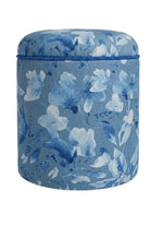 Blue Blossom, %100 Natural Keten Puf/ Yan Sehpa - 0