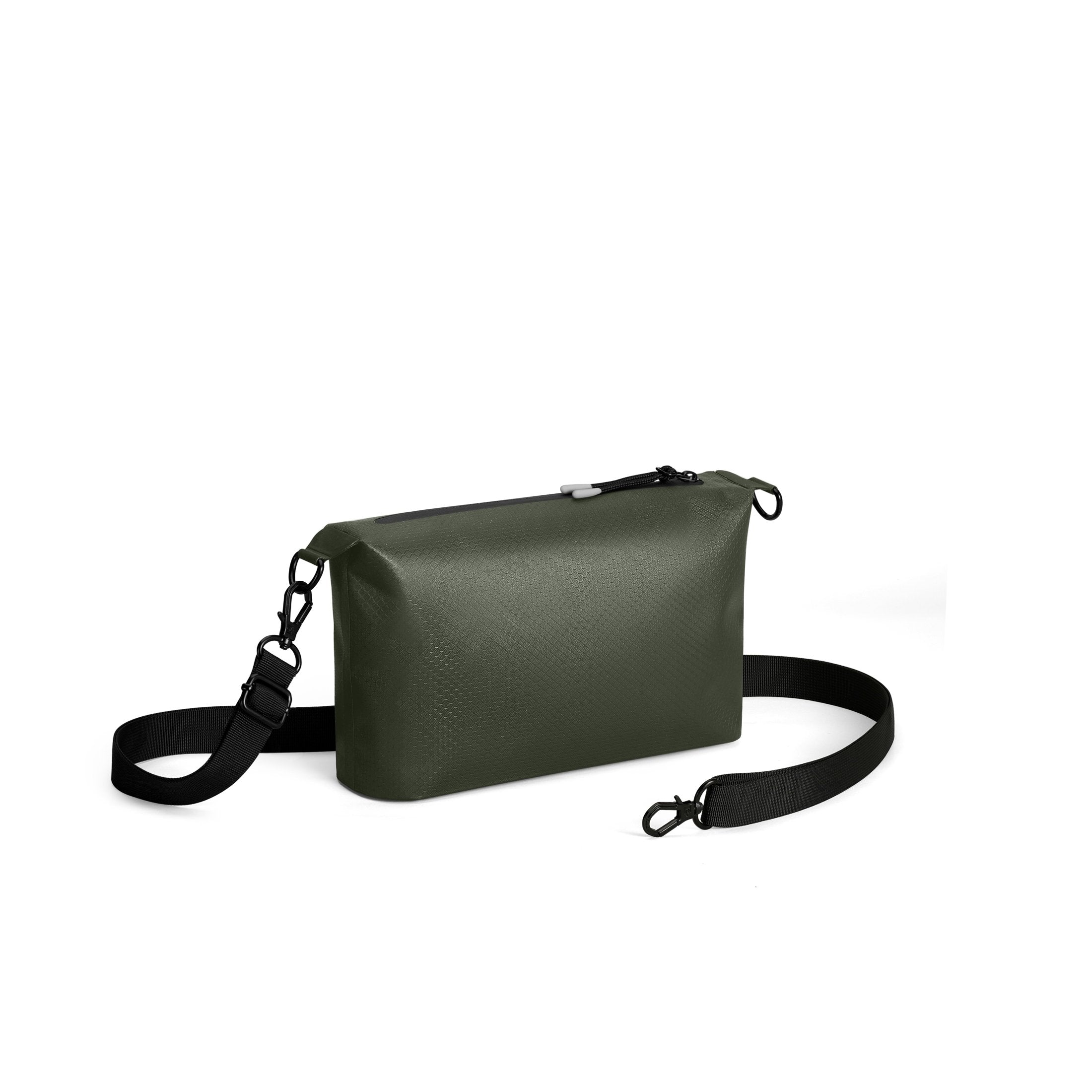 Gaston Luga-Gaston Luga Lightweight Duo Seal Crossbody Omuz çantası Olive-Omuz Çantası-2-Milagron.com