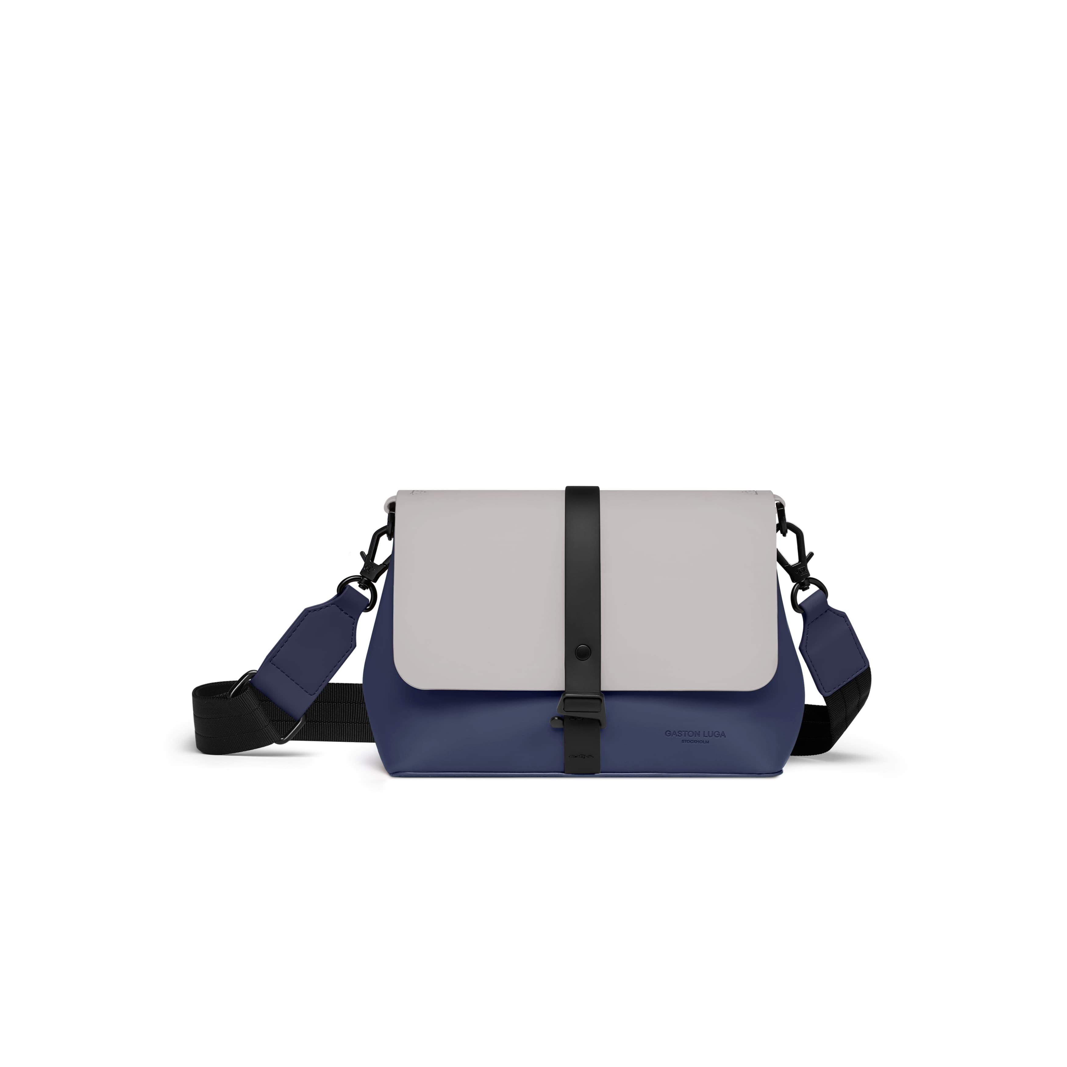 Gaston Luga-Gaston Luga Spläsh Crossbody Bag Dark Blue / Taupe-El Çantası-2-Milagron.com