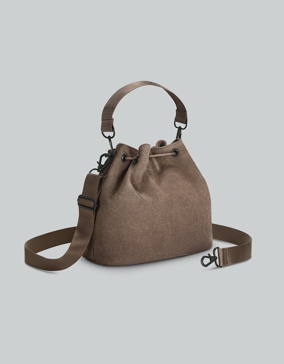 Gaston Luga Splash Bucket Crossbody Çanta - Weave Dusty Brown