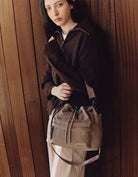 Gaston Luga Splash Bucket Crossbody Çanta - Weave Dusty Brown