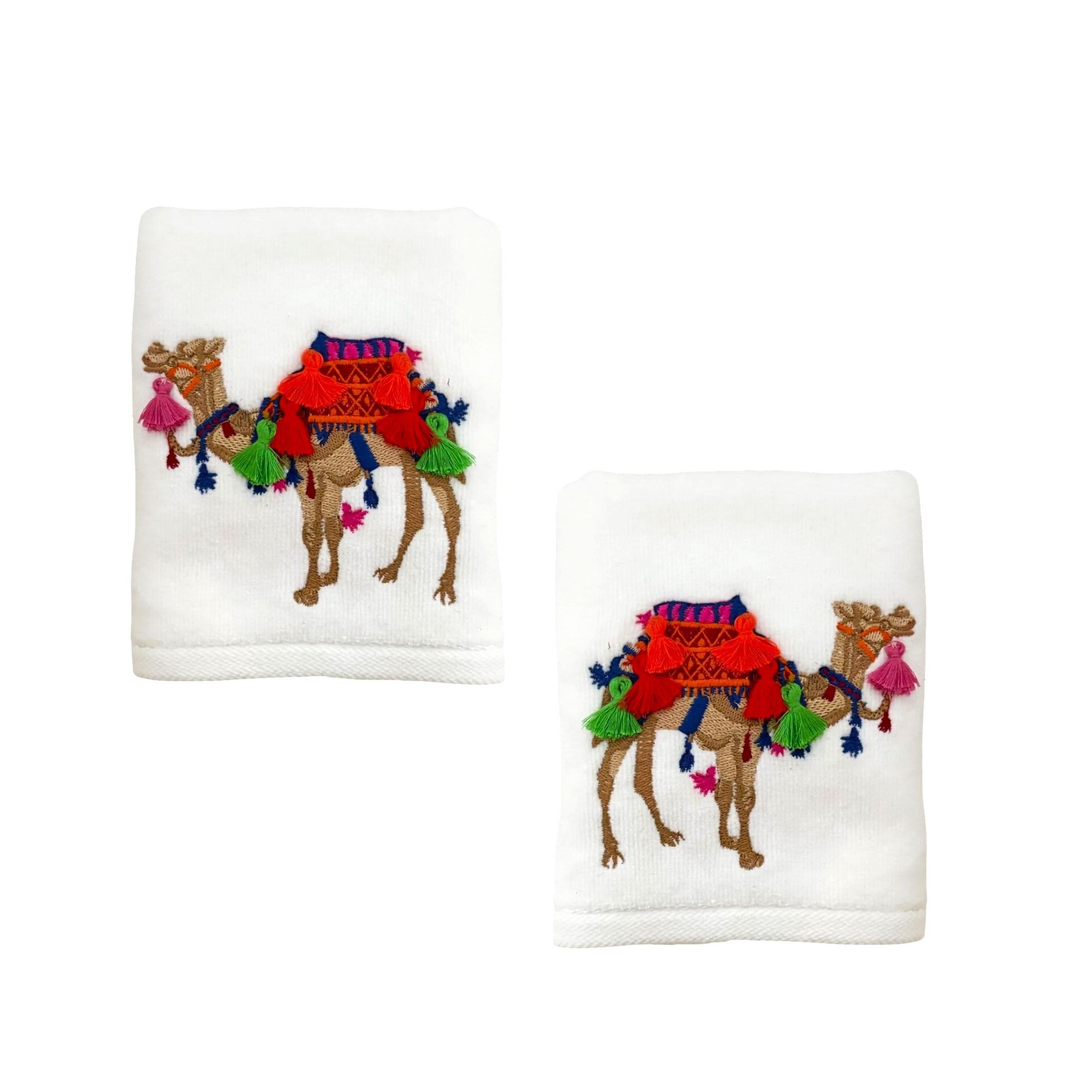 Püsküllü Deve İşlemeli Havlu ( 2 Adet )
