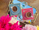 Dekoratif Candy Love Bird Pembe & Mavi Kokteyl Peçete