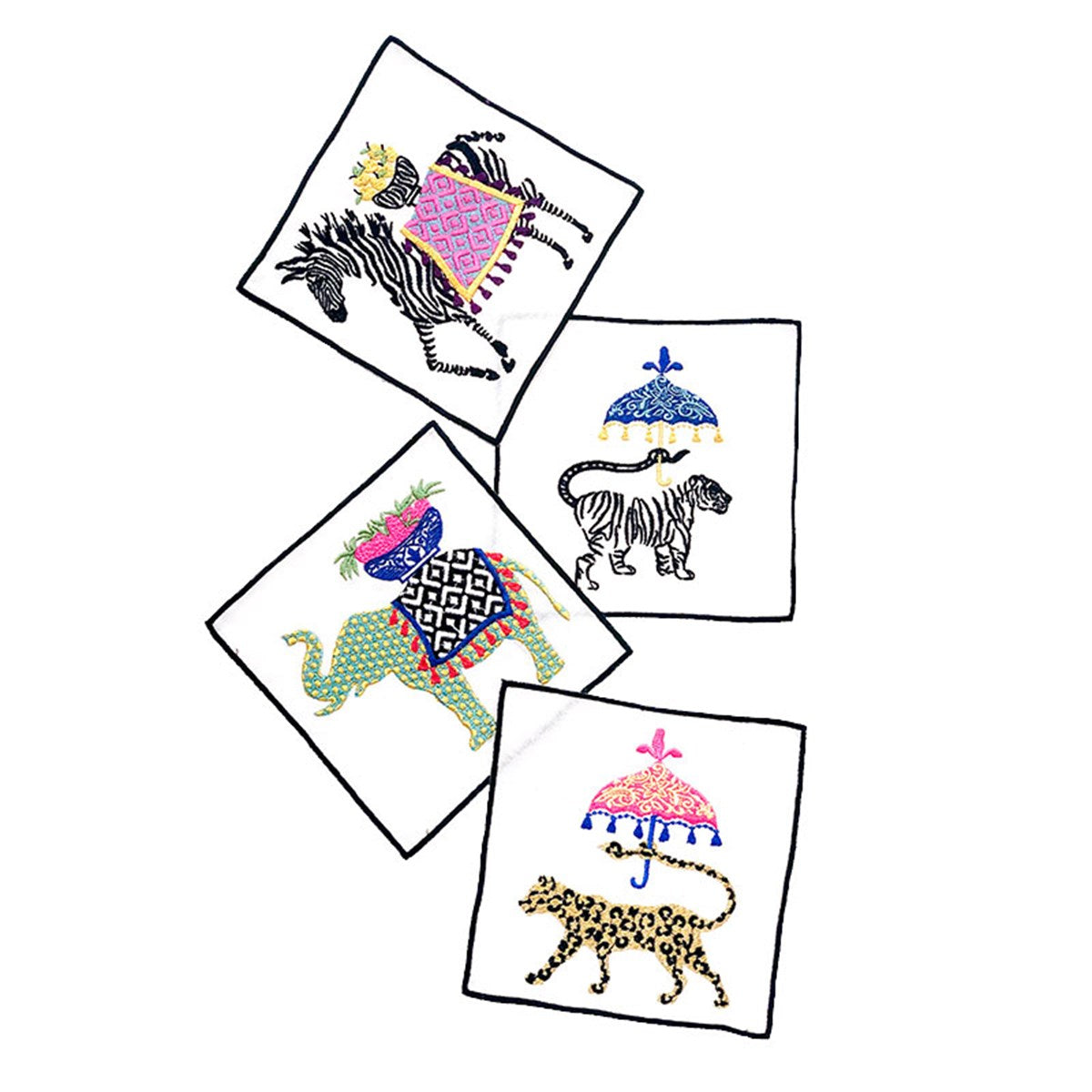 Dekoratif  Fil - Zebra - Kaplan - Leopar Desenli Kokteyl Peçete