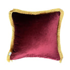 Dekoratif Leopar Desenli Bordo Kadife Kırlent Kılıfı 45 x 45 cm