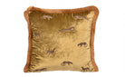 Dekoratif Leopar Desenli Gold Kadife Kırlent Kılıfı 45 x 45 cm