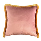 Dekoratif Leopar Desenli Pembe Kadife Kırlent Kılıfı 45 x 45 cm