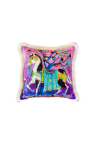 Ge Living-Dekoratif Mustang At Desenli Mor Kadife Kırlent Kılıfı 45 X 45 Cm-Kırlent Kılıfı-1-Milagron.com