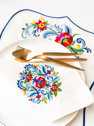 Dekoratif Renkli Çiçekli Rosemaling Desenli Kokteyl Peçete - 2 Adet