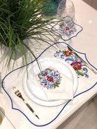Dekoratif Rosemaling Çiçek Desenli Amerikan Servis - 2 Adet
