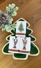 30x50 Dekoratif 3 lü set Yılbaşı Ağacı ve Nutcracker Desenli El Havlusu - Yeni Yıl Serisi