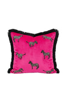 Ge Living-Dekoratif Zebra Desenli Fuşya Kadife Kırlent Kılıfı 45 X 45 Cm-Kırlent Kılıfı-1-Milagron.com