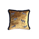 Dekoratif Zebra Desenli Gold Kadife Kırlent Kılıfı