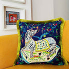 Dekoratif Zebra Desenli Kadife Kırlent Kılıfı ( 45 cm x 45 cm )