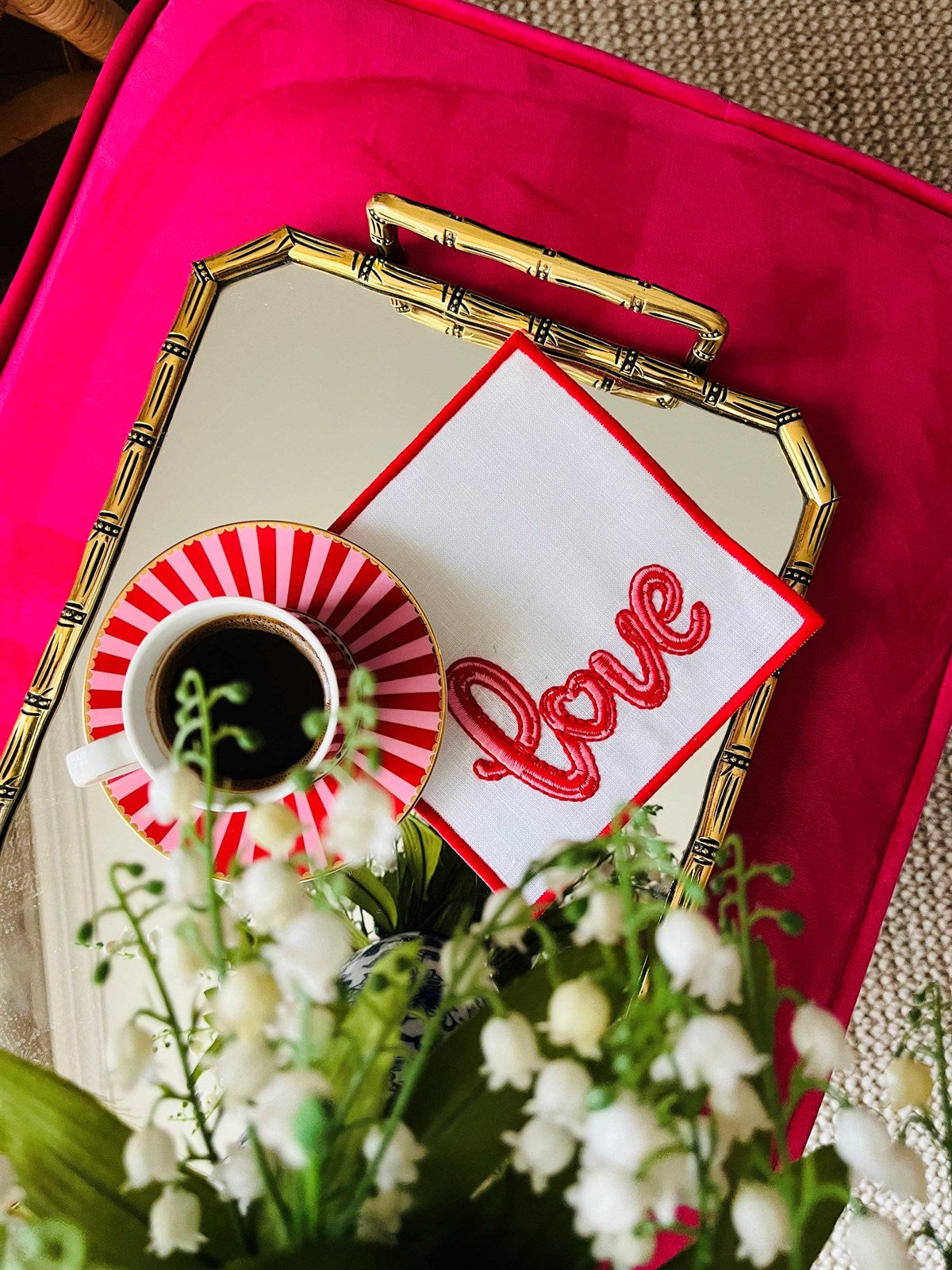 Love El Yazısı Desenli Kokteyl Peçete - ( 1 Adet )