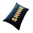 Shine Desenli Lacivert Kadife Dekoratif Kırlent Kılıfı