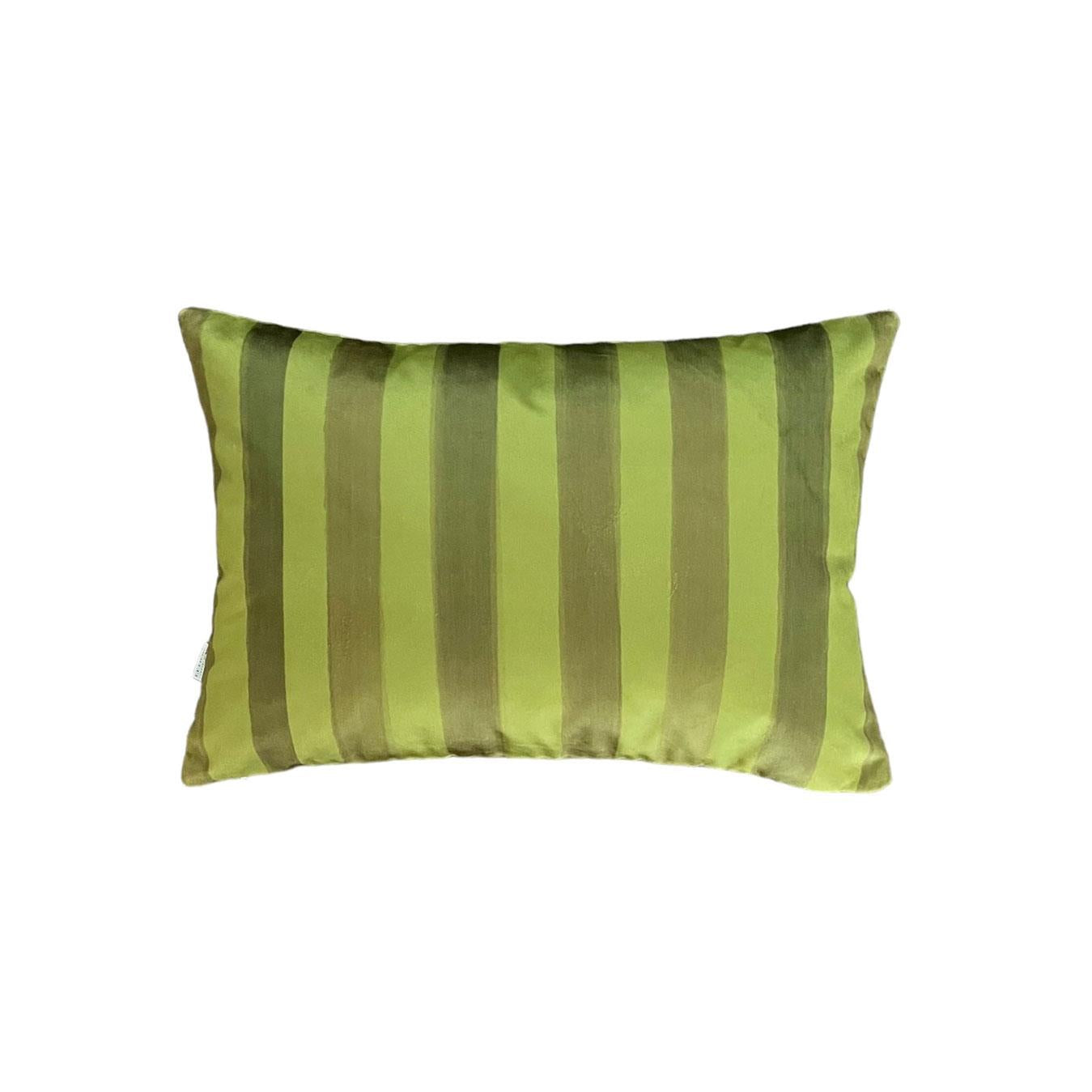 Yeşil Çizgili Kadife Kırlent Kılıfı ( 35 cm x 50 cm )