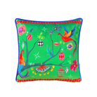 Yılbaşı Temalı Yeşil Kadife Kırlent Kılıfı 45 x 45