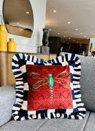 Yusufcuk Desenli Lacivert Kadife Kırlent Kılıfı - Hope Serisi Özel Tasarım Fırfırlı