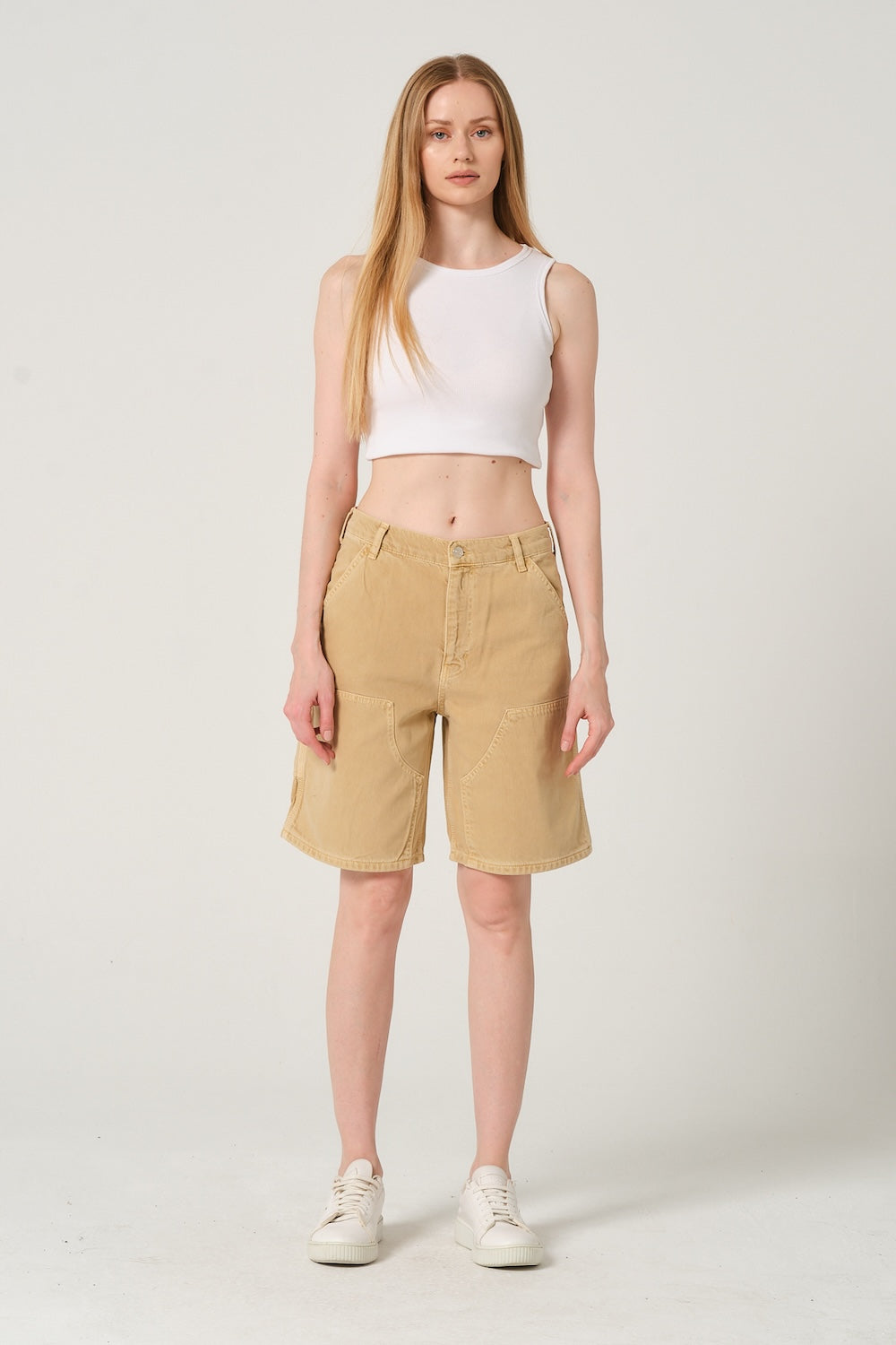 Gennaro-Carpenter Shorts - Women Camel-Şort-1-Milagron.com