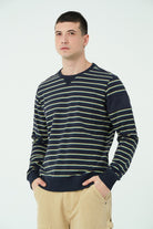 Gennaro-Çizgili Crewneck Sweatshirt-Sweatshirts & Hoodies-1-Milagron.com