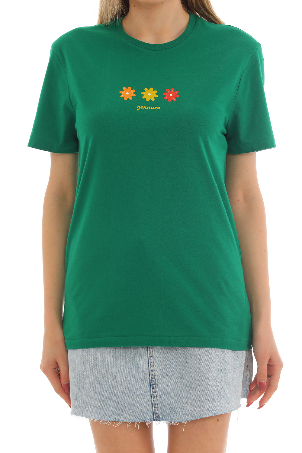 Gennaro-Flower T-shirt - Yeşil-T-Shirts-2-Milagron.com