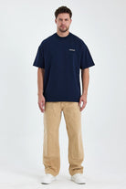 Gennaro-Heavyweight Oversize T-shirt - Koyu Lacivert-T-Shirts-2-Milagron.com